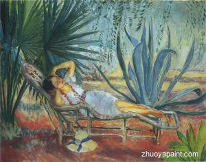 Marthe in a lounge at St Tropez