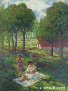 Mother and Child in a Landscape