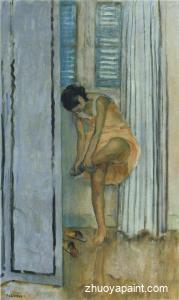 Woman changing her shoes