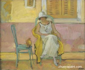 Woman in a white robe