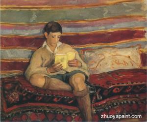 Young boy reading
