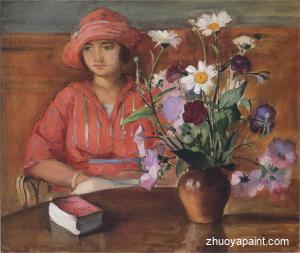Young girl with flowers