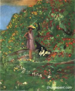 Young girl with goat