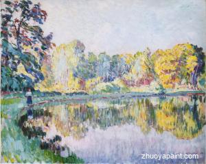 Young woman by the River Eau