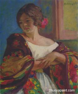 Young woman in a shawl