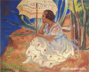 Young woman with Umbrella at St Maxime