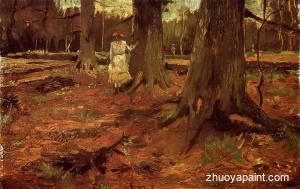 Girl in White in the Woods