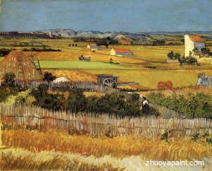 Harvest Landscape with Blue Cart