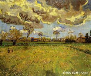 Landscape under a Stormy Sky