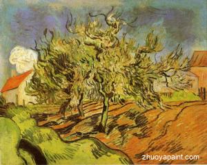 Landscape with Three Trees and a House