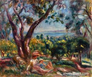Cagnes Landscape with Woman and Child