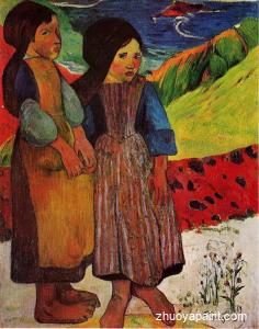 Breton Girls by the Sea