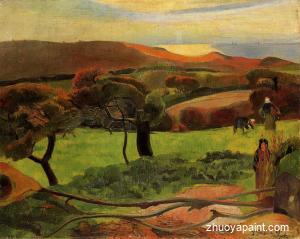 Breton Landscape - Fields by the Sea 