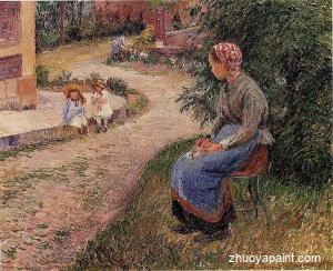 A Servant Seated in the Garden at Eragny