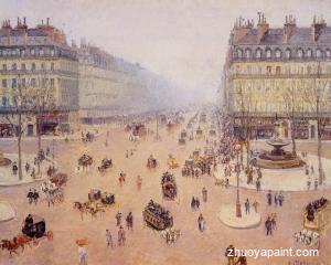 Avenue de l&acute;Opera, Place du Thretre Francais- Misty Weather