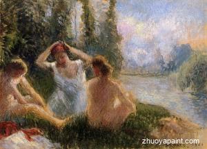 Bathers Seated on the Banks of a River