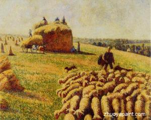 Flock of Sheep in a Field after the Harvest