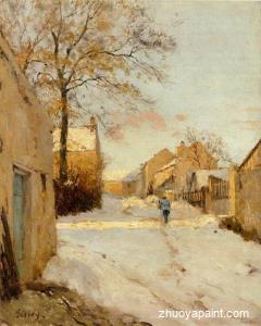 A Village Street in Winter
