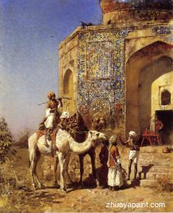 Old Blue-Tiled Mosque, Outside of Delhi, India