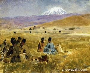 Persians Lunching on the Grass, Mt. Ararat in the Distance