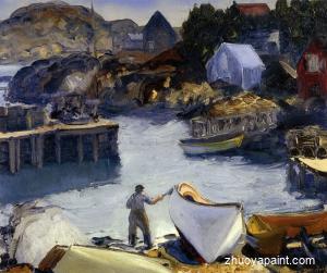 Cleaning His Lobster Boat