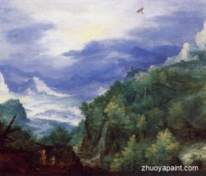 Mountain Landscape with View of a River Valley