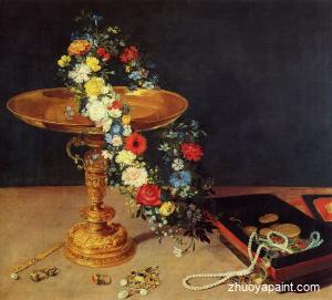 Still Life with Garland and Golden Tazza