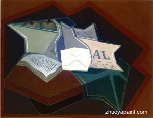 Compotier, Carafe and Open Book