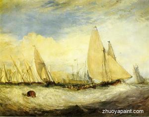 East Cowes Castle, the seat of J. Nash, Esq.; the Regatta be