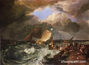 Calais Pier, with French Poissards (sic) Preparing for Sea-a