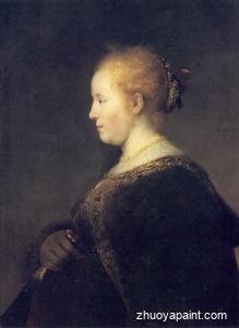 A Young Woman in Profile with a Fan