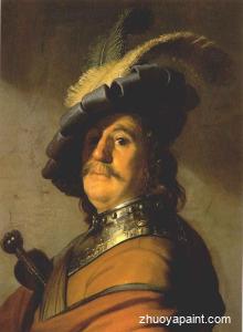 Bust with a Gorge and Plumed Hat