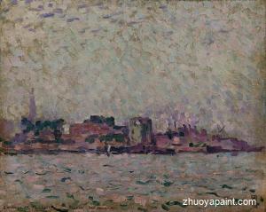 Brume matinal sur le port de Veere