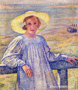 Elisaeth van Rysselberghe in a Straw Hat