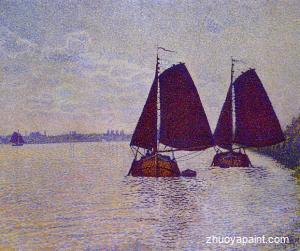 Barges on the River Scheldt