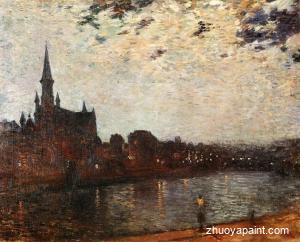 L&acute;Eglise Sainte-Croix at Ixelles at Night