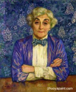 Madame van Rysselberghe in a Chedkered Bow Tie
