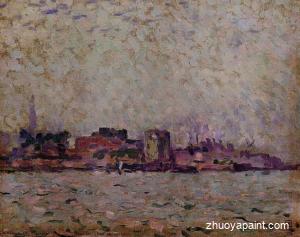 Morning Fog over the Port of Veer, Holland