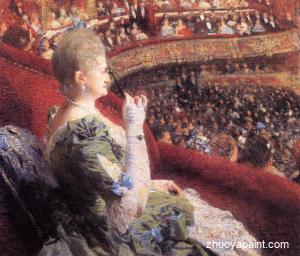 Madame Edmond Picard in Her Box at Theatre de la Monnaie