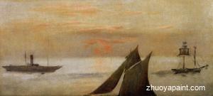 Boats at Sea, Sunset