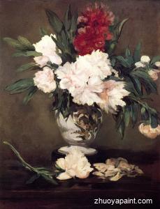 Peonies in a Vase on a Stand