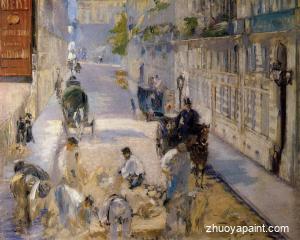 Rue Mosnier with Road Menders