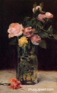 Roses in a Glass Vase