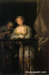 Maja and Celestina on a Balcony