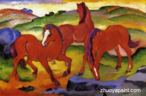 Grazing Horses IV (also known as The Red Horses)