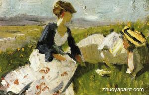 Two Women on the Hillside, Sketch