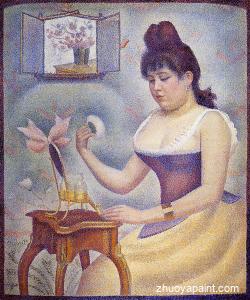 Young Woman Powdering Herself