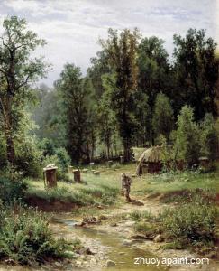 Apiary in a forest