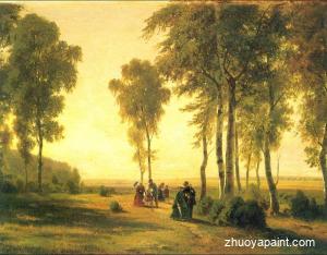 Landscape with walking