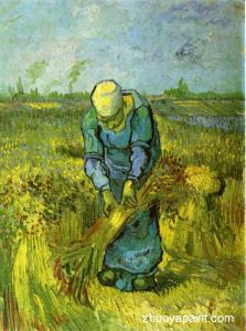 Peasant Woman Binding Sheaves (after Milleet)